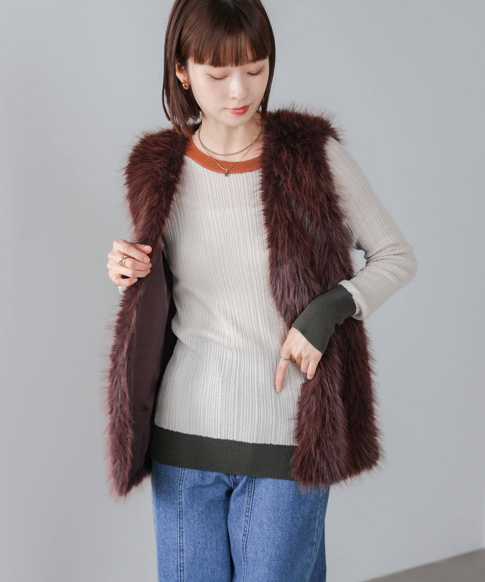 ランダムリブニットクループルオーバー