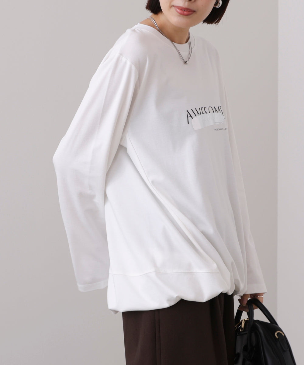 箔エンボスロンTチュニック