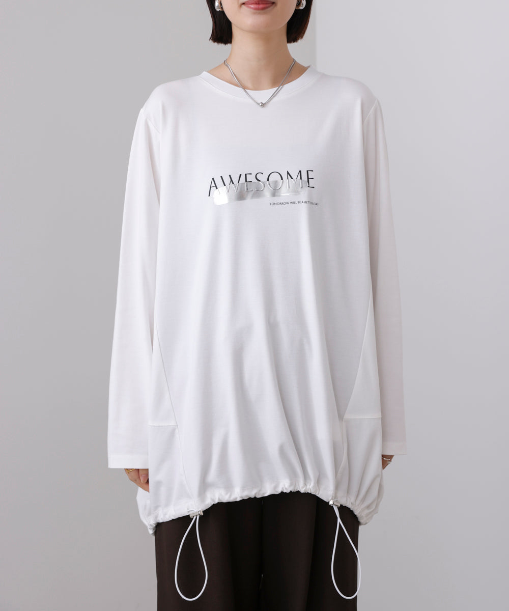 箔エンボスロンTチュニック