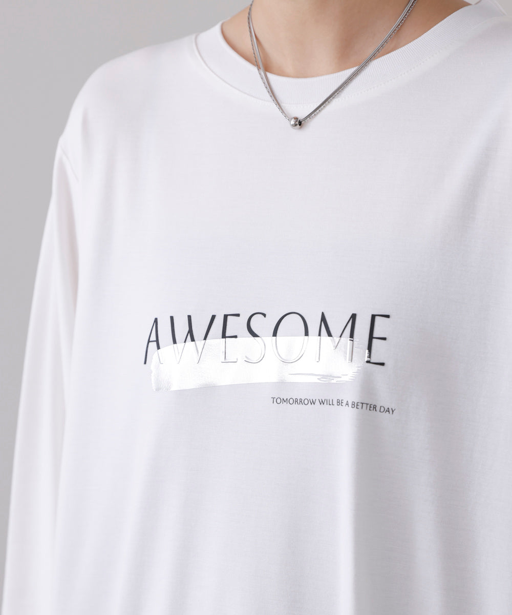 箔エンボスロンTチュニック