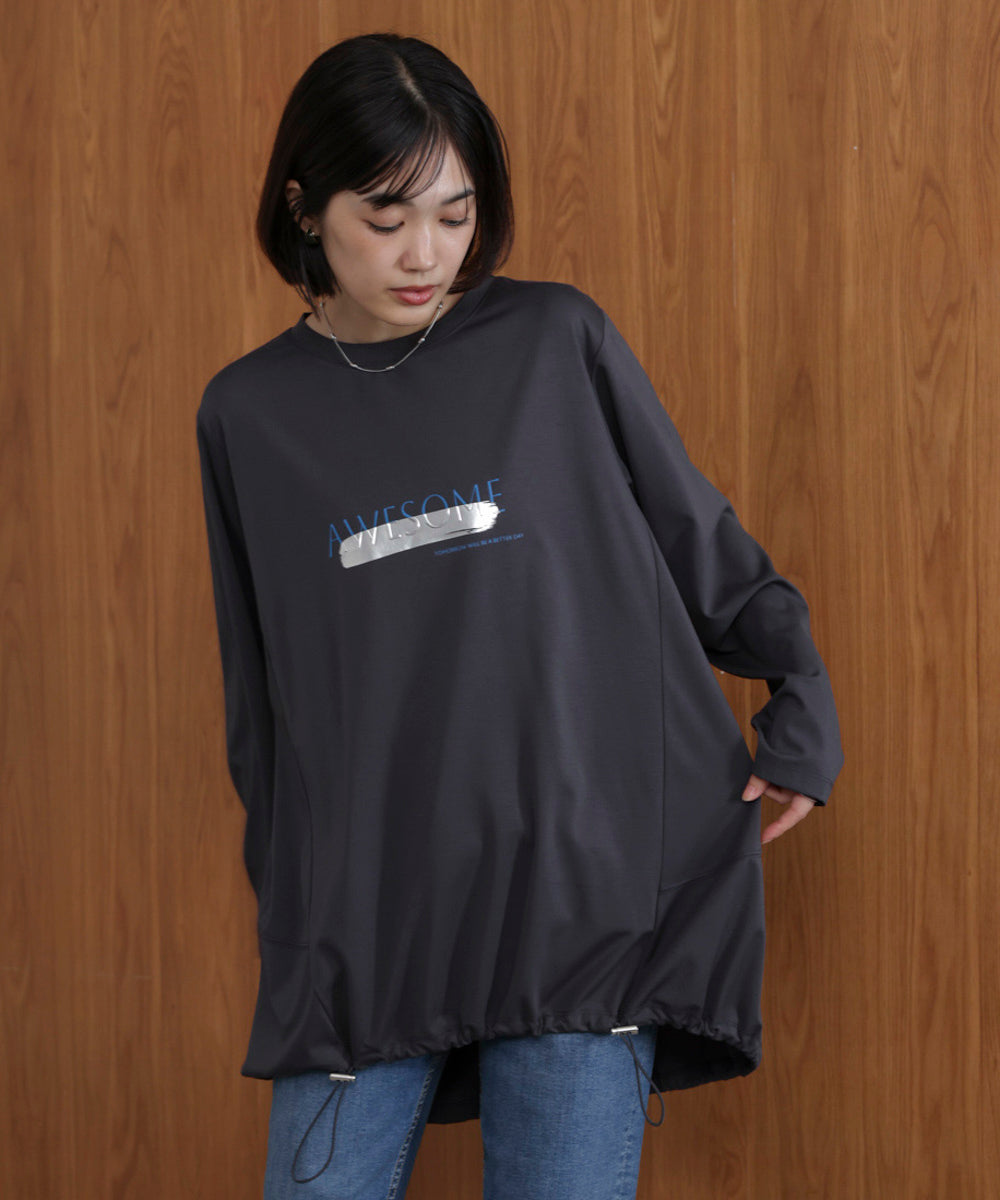 箔エンボスロンTチュニック