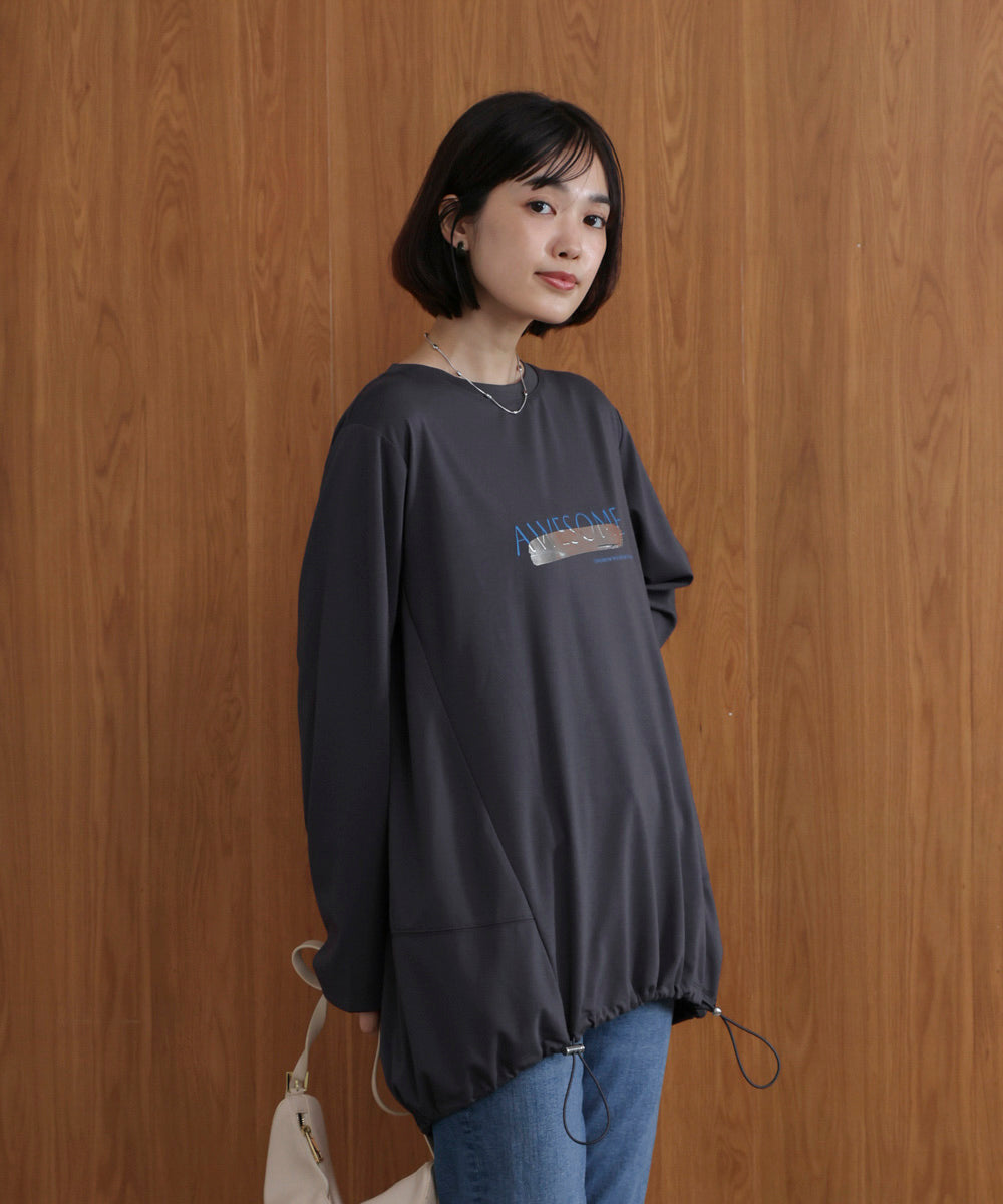 箔エンボスロンTチュニック