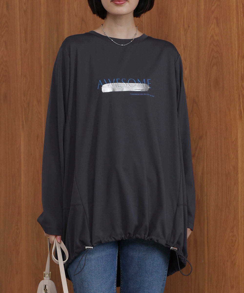 箔エンボスロンTチュニック