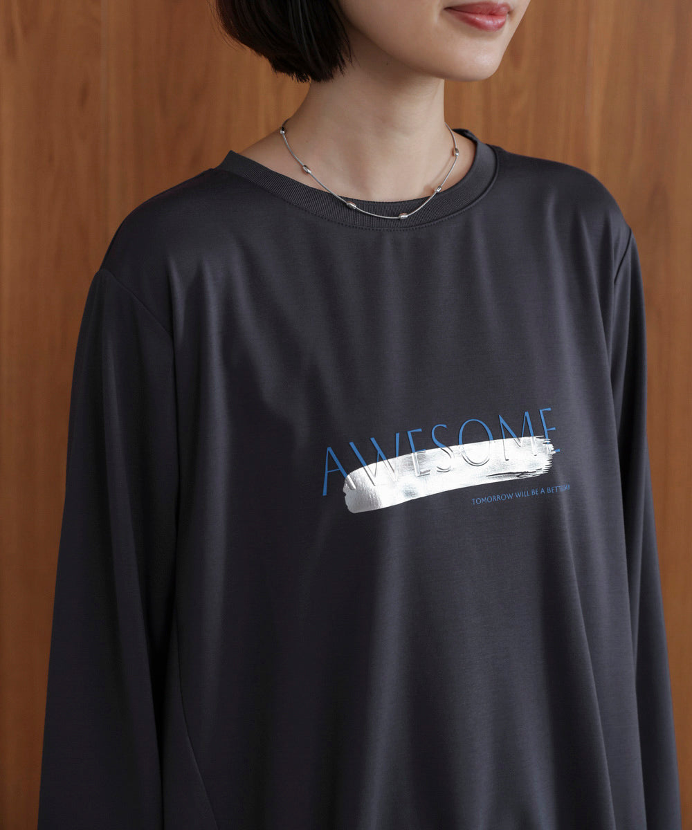 箔エンボスロンTチュニック