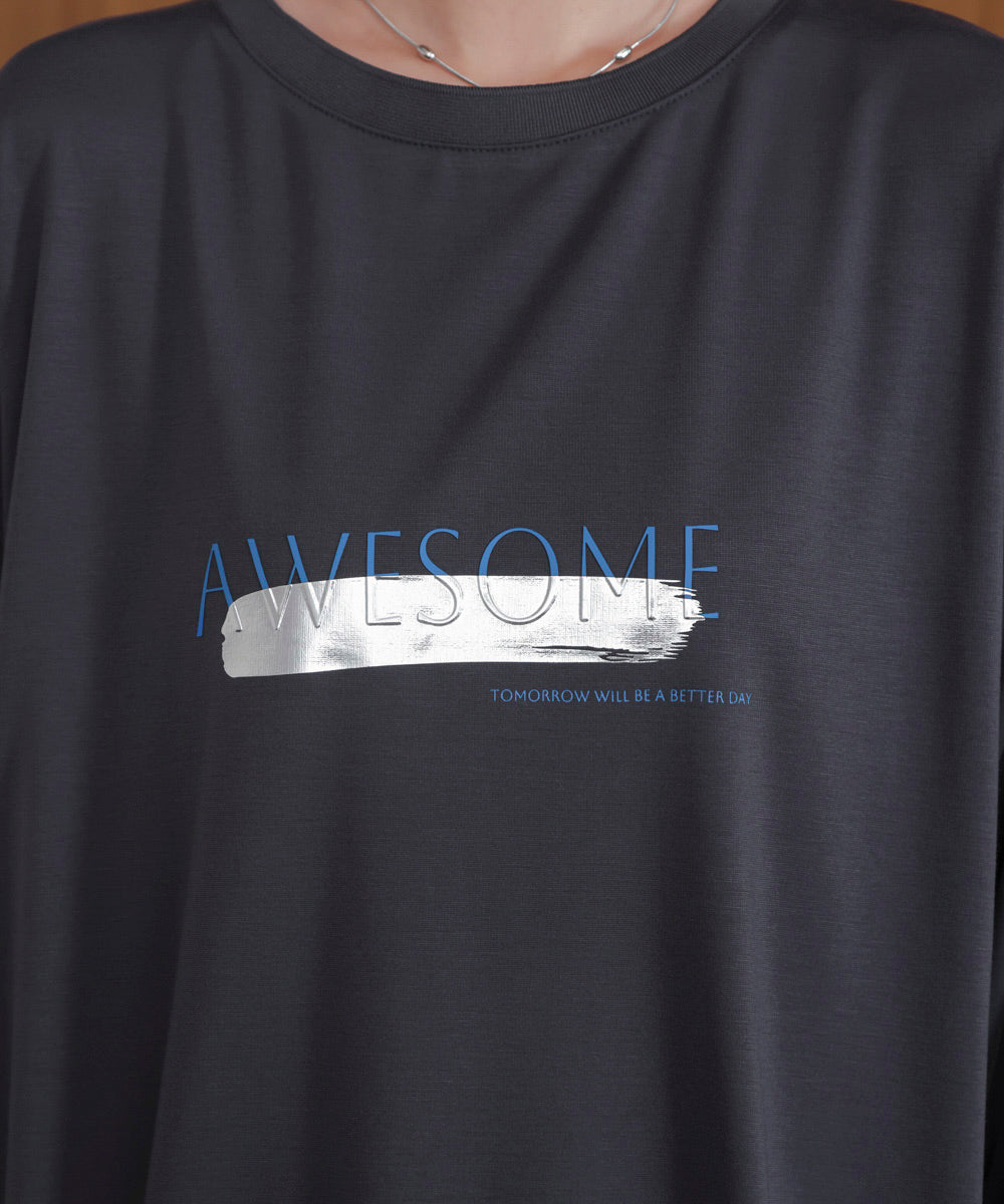 箔エンボスロンTチュニック