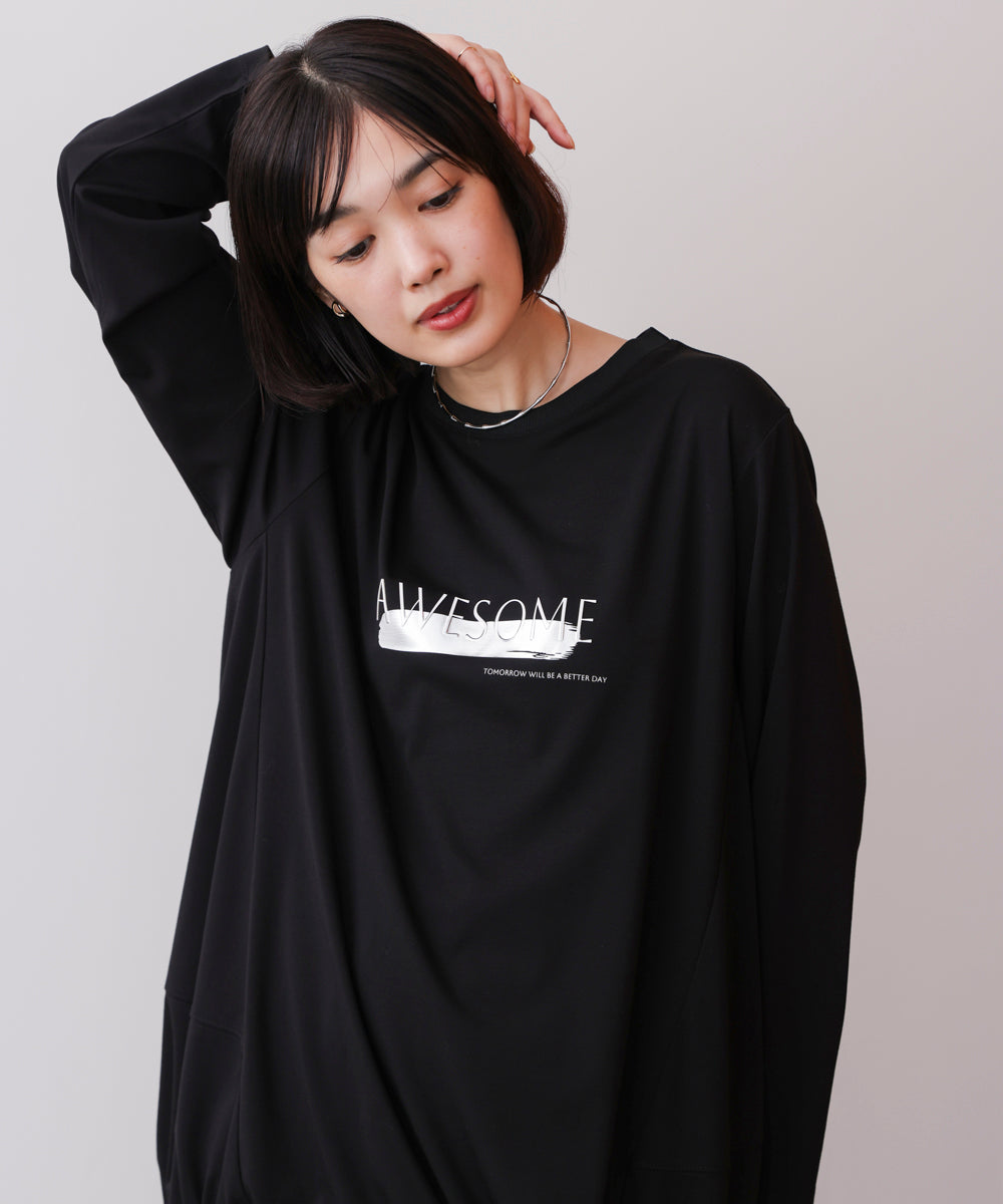 箔エンボスロンTチュニック