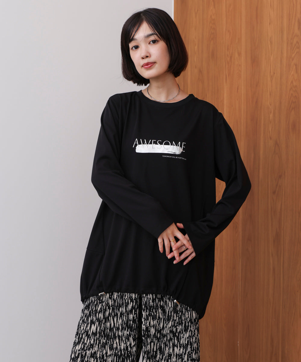 箔エンボスロンTチュニック