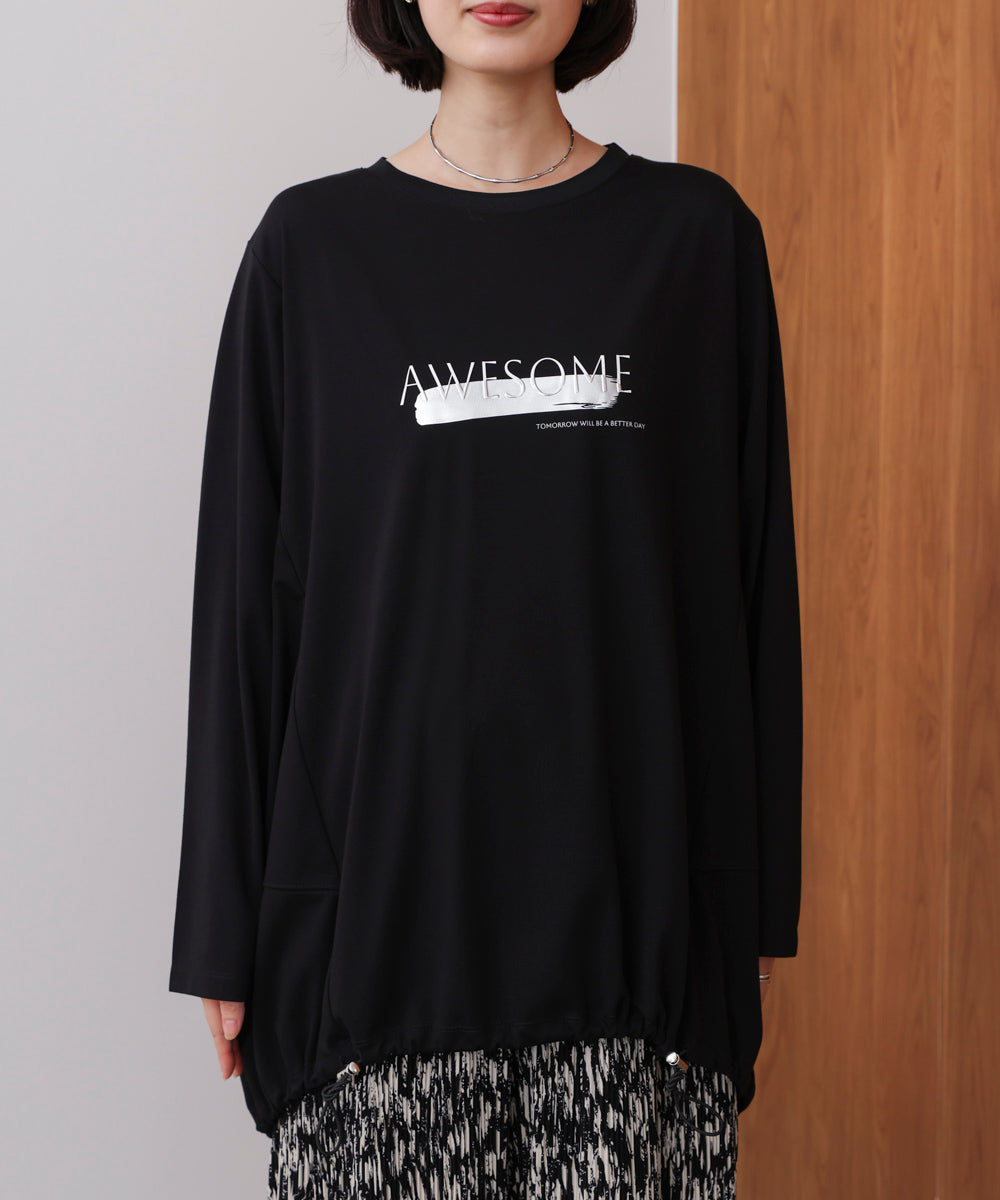 箔エンボスロンTチュニック