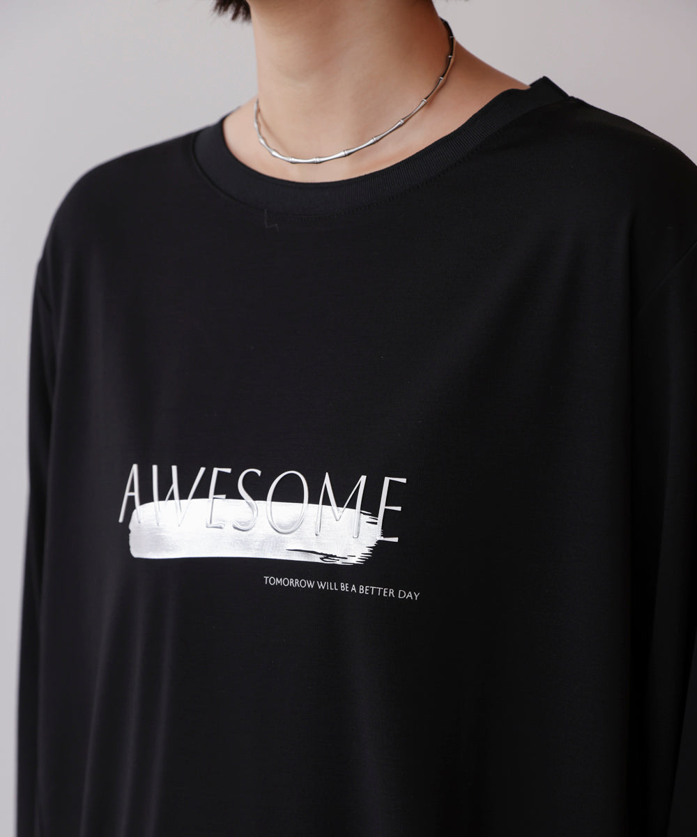 箔エンボスロンTチュニック