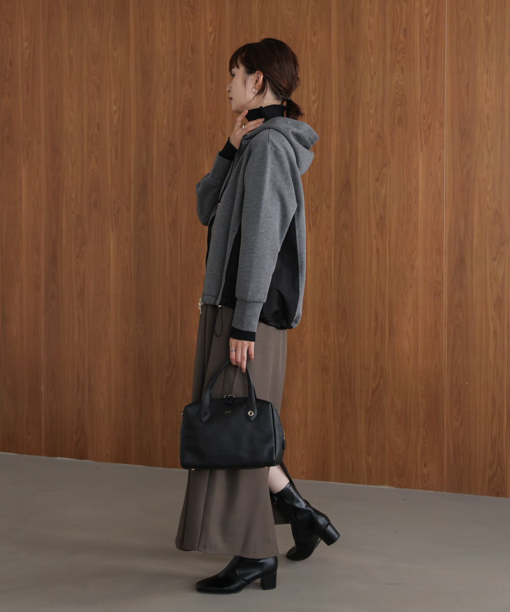 パウンドストレッチサイド異素材パーカー