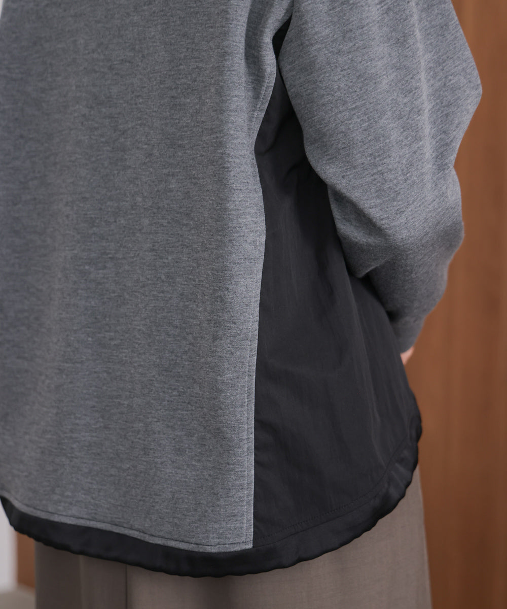 パウンドストレッチサイド異素材パーカー