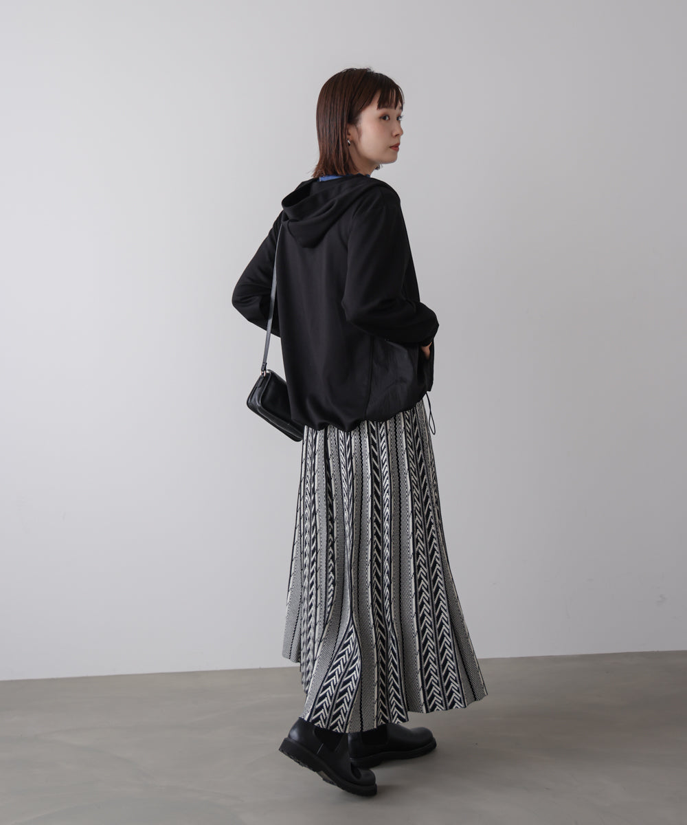 パウンドストレッチサイド異素材パーカー