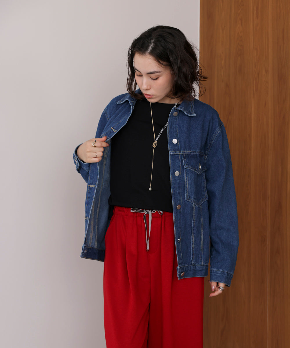 ネックレス付き刺しゅうプルオーバー