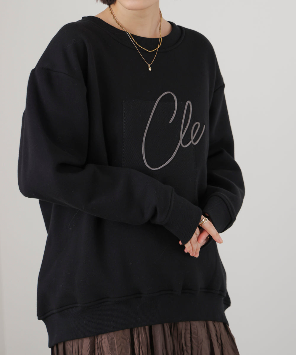 裏起毛アイロンロゴプルオーバー