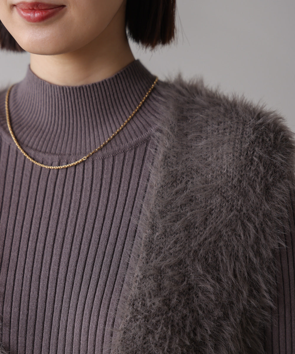 シャギーチュニックリブワンピースセット