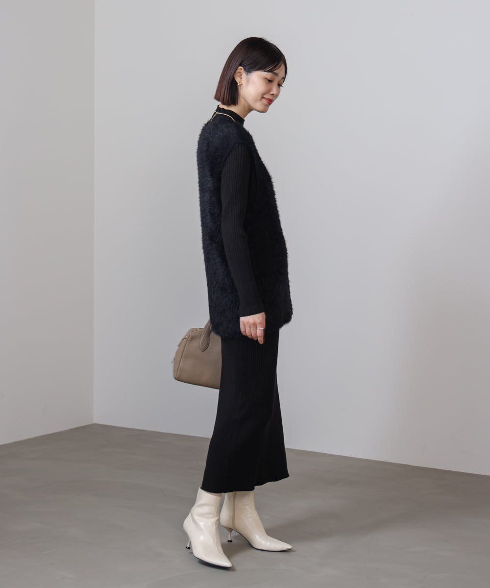 シャギーチュニックリブワンピースセット