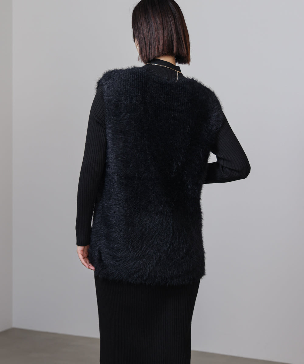 シャギーチュニックリブワンピースセット