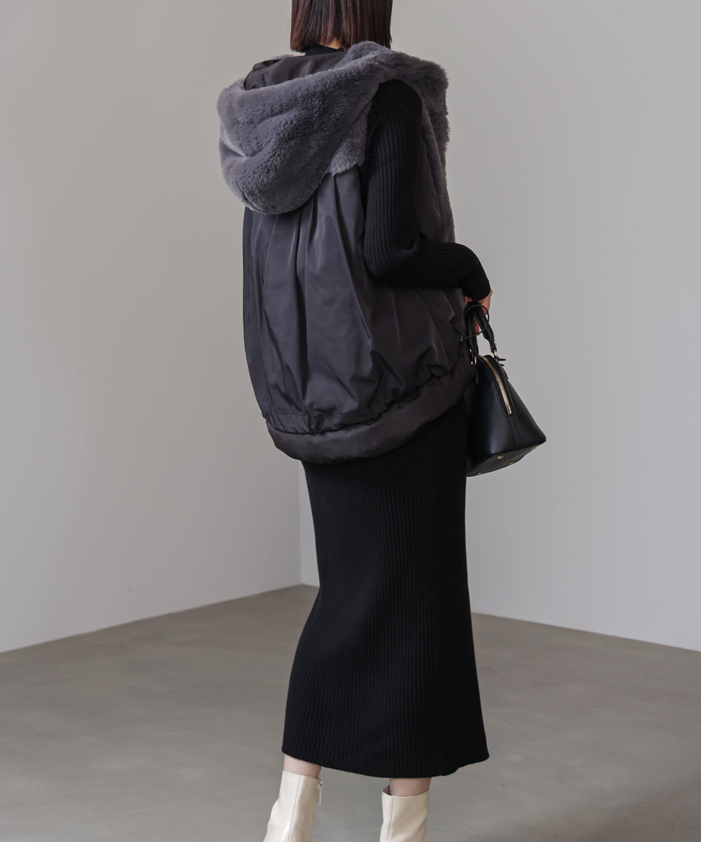 シャギーチュニックリブワンピースセット