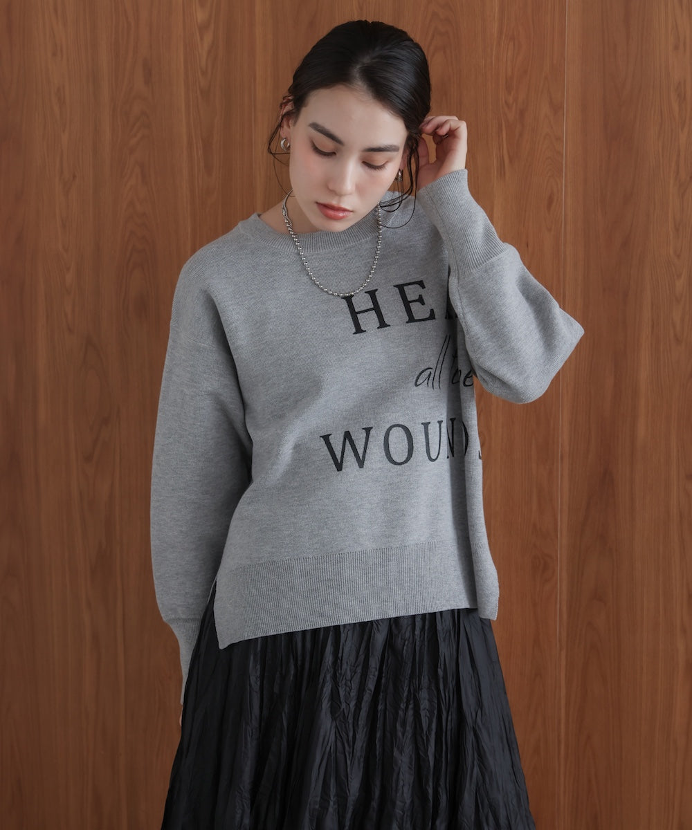 スウェットライクロゴニット