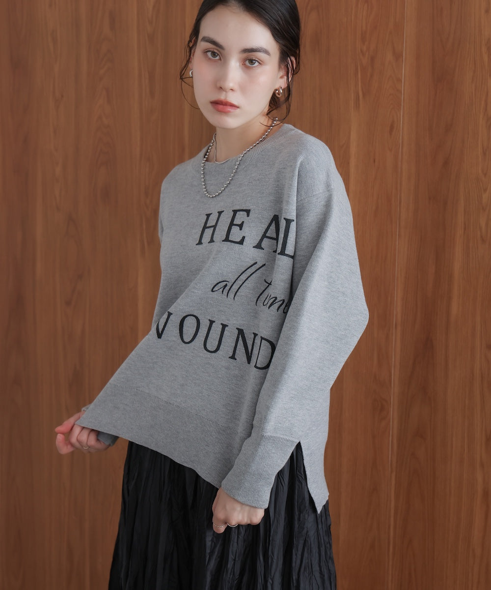 スウェットライクロゴニット