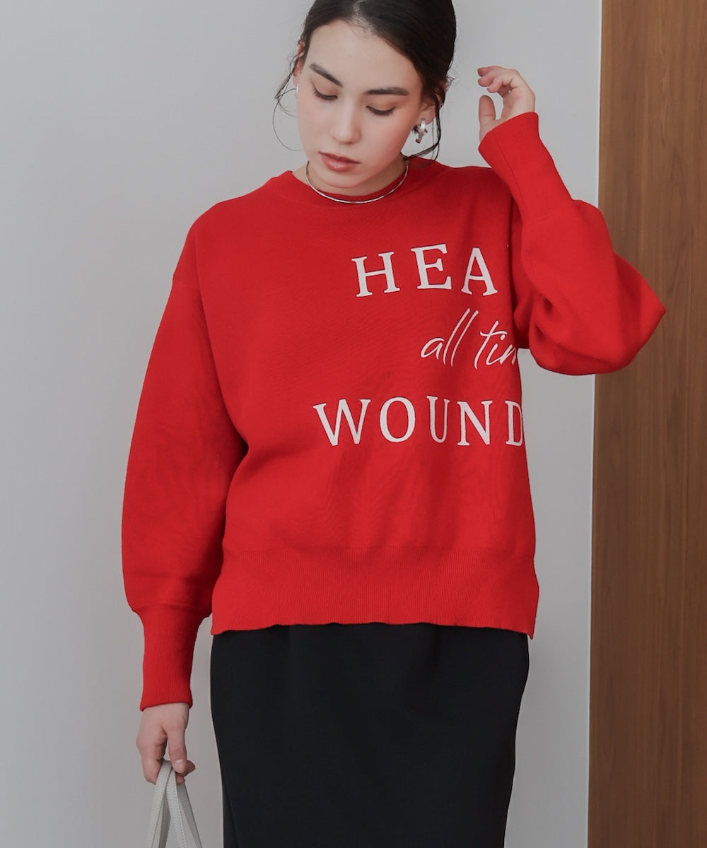 スウェットライクロゴニット