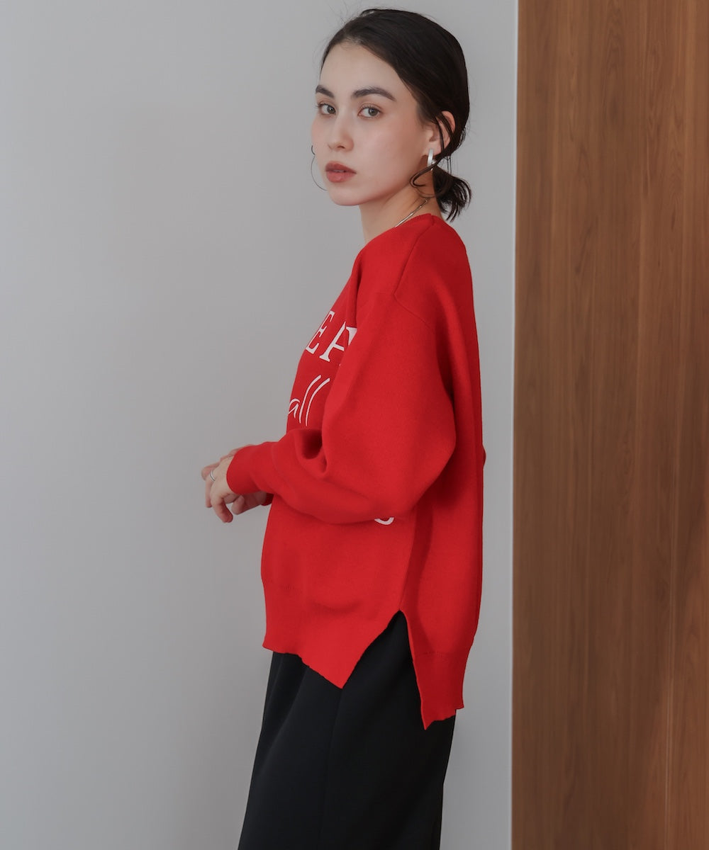 スウェットライクロゴニット