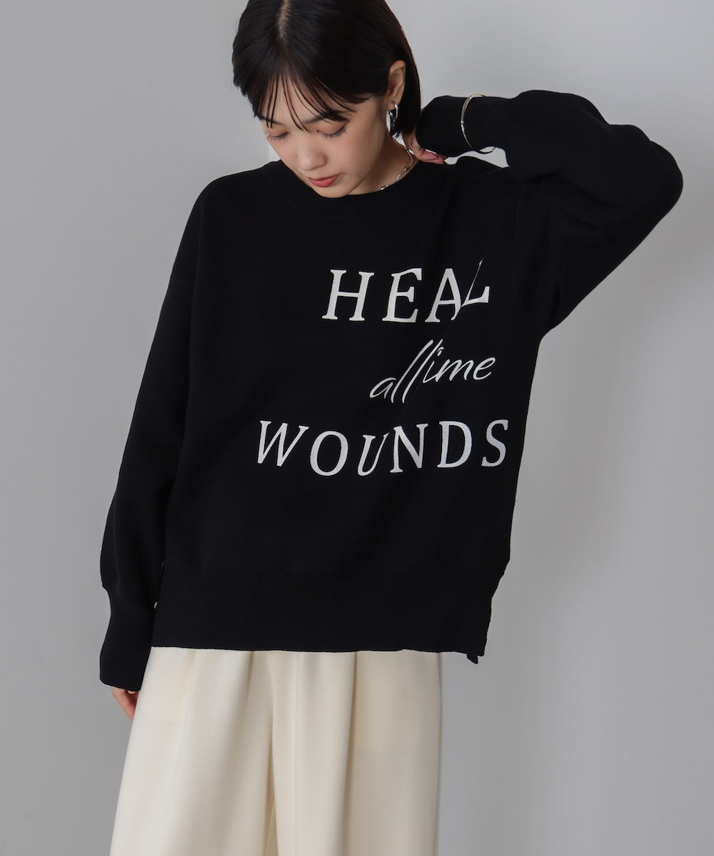 スウェットライクロゴニット