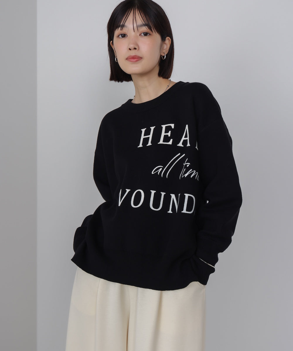 スウェットライクロゴニット