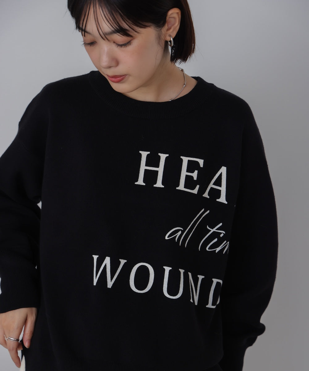 スウェットライクロゴニット