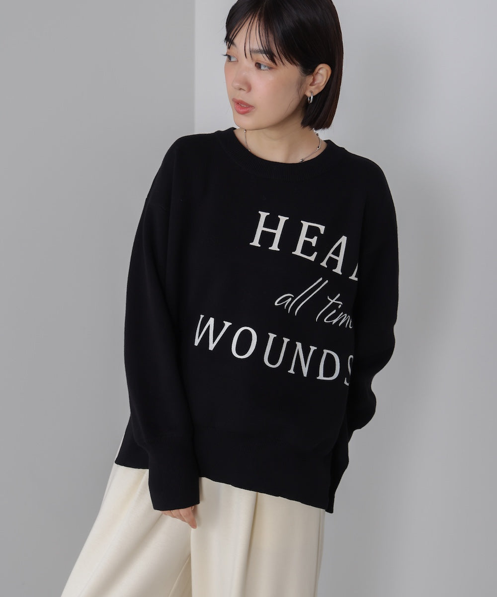 スウェットライクロゴニット