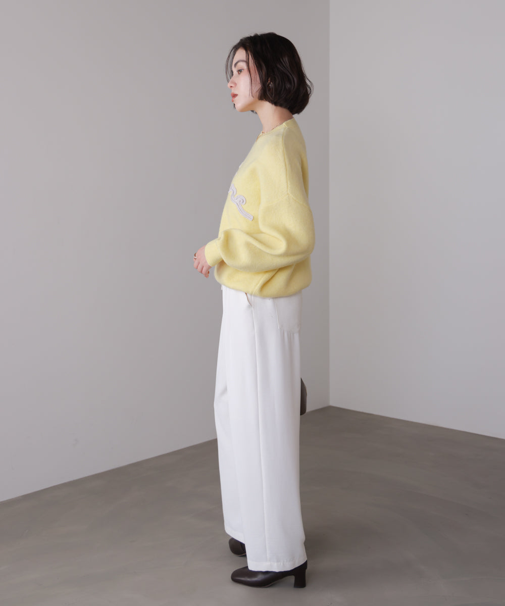 チュール刺繍ロゴニット