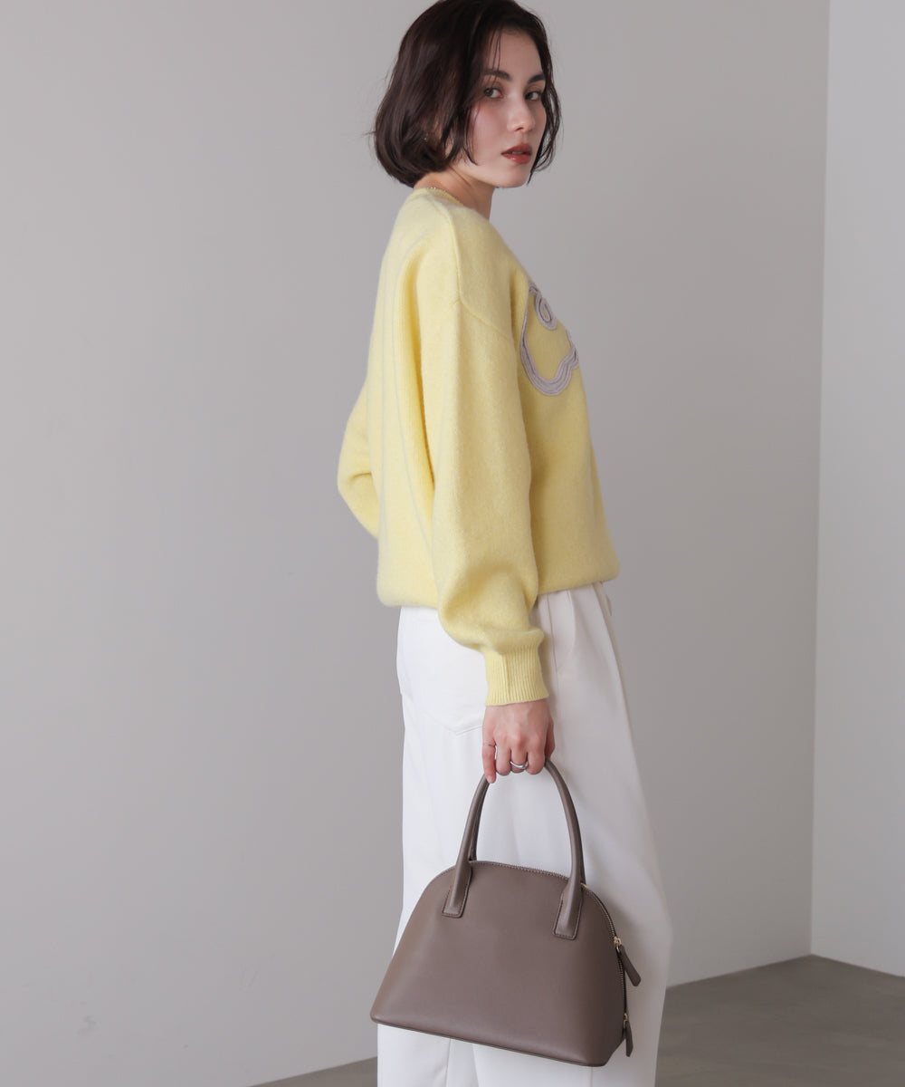 チュール刺繍ロゴニット