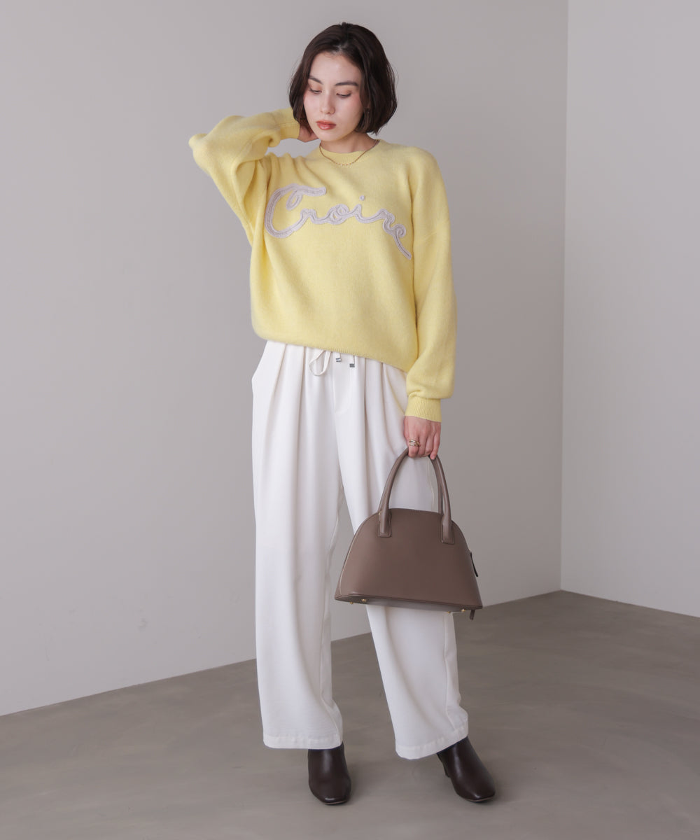 チュール刺繍ロゴニット