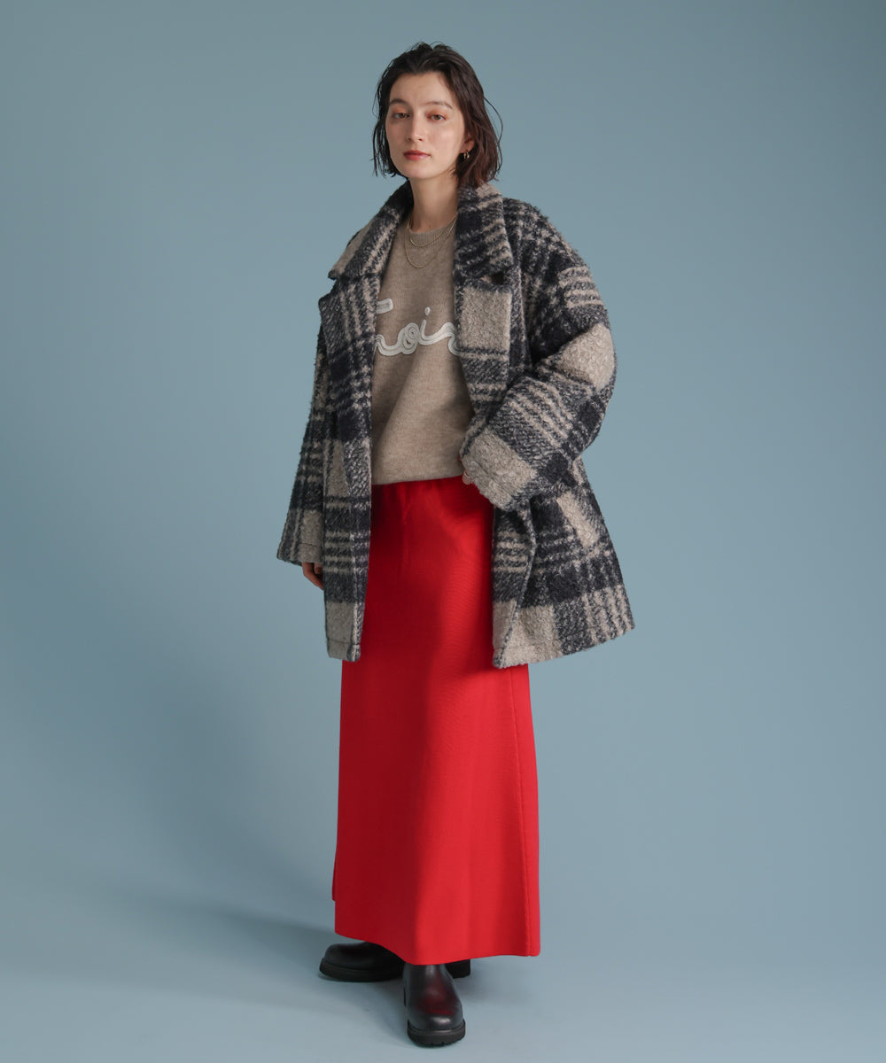 チュール刺繍ロゴニット