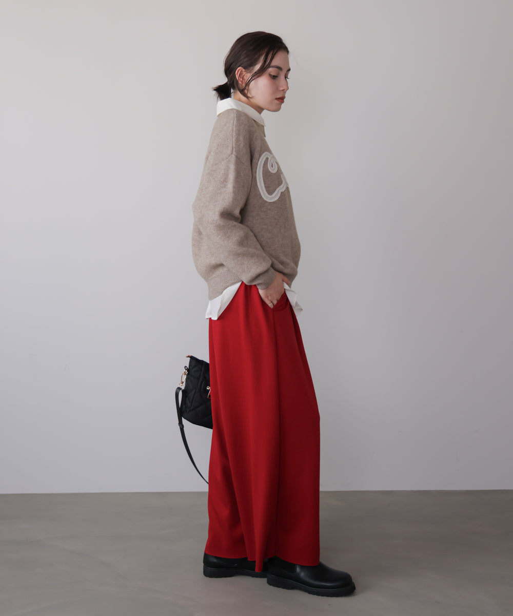 チュール刺繍ロゴニット