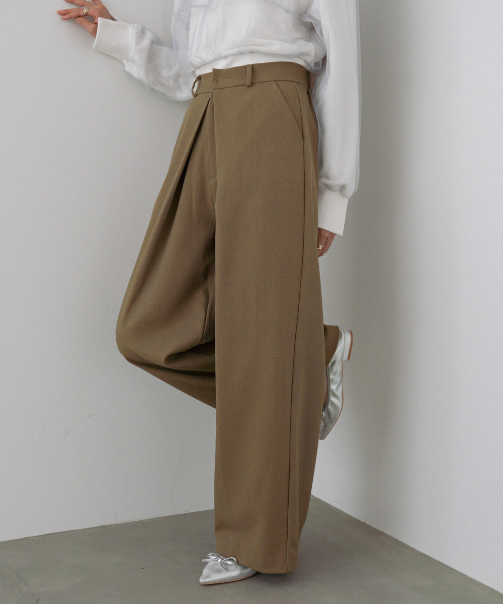 フロントワイドタックネップ入ワイドパンツ
