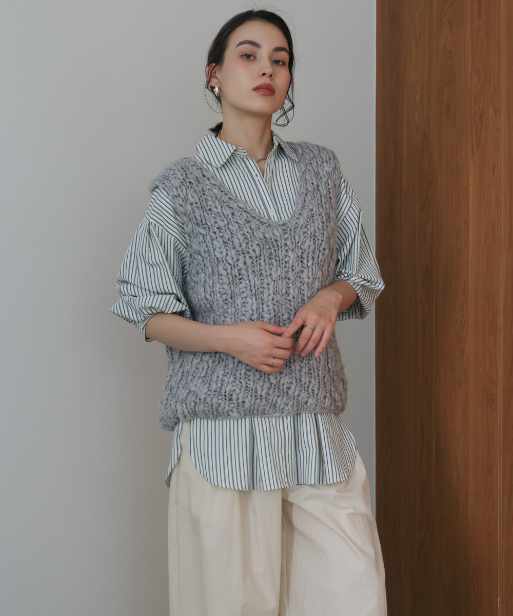 ハンドニットVベスト