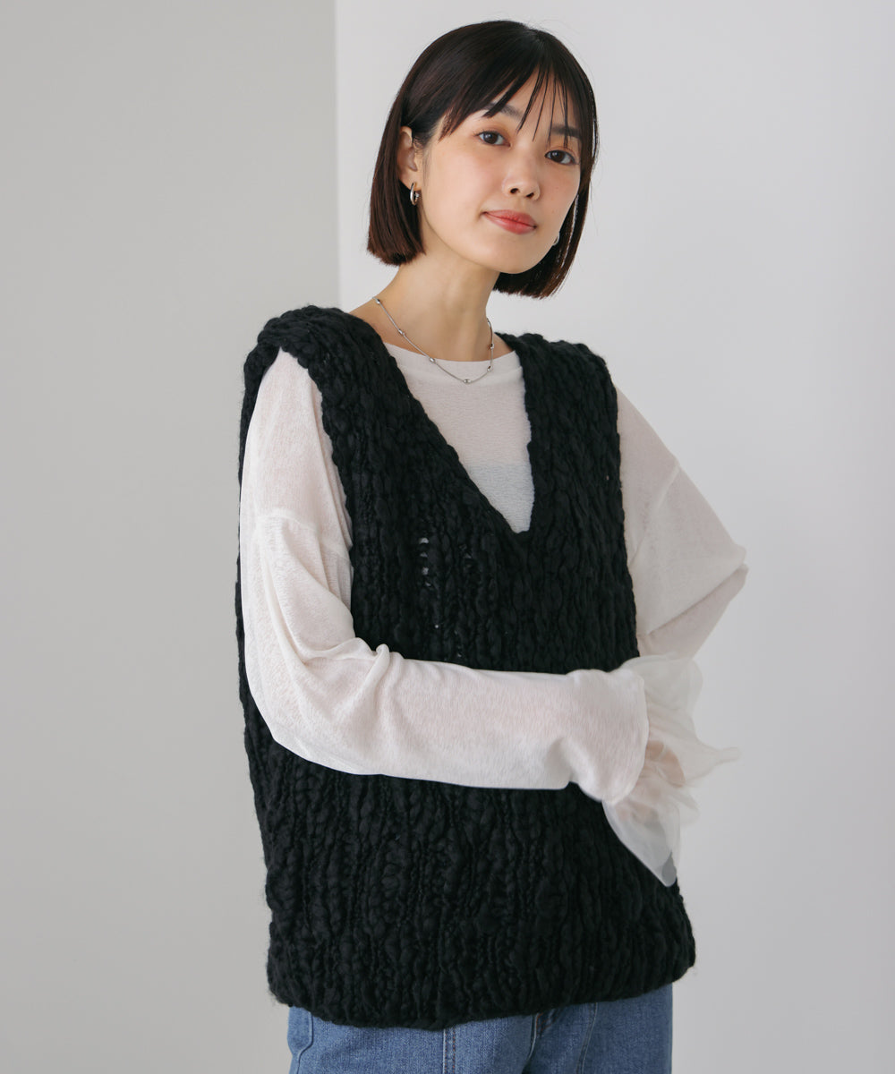 ハンドニットVベスト