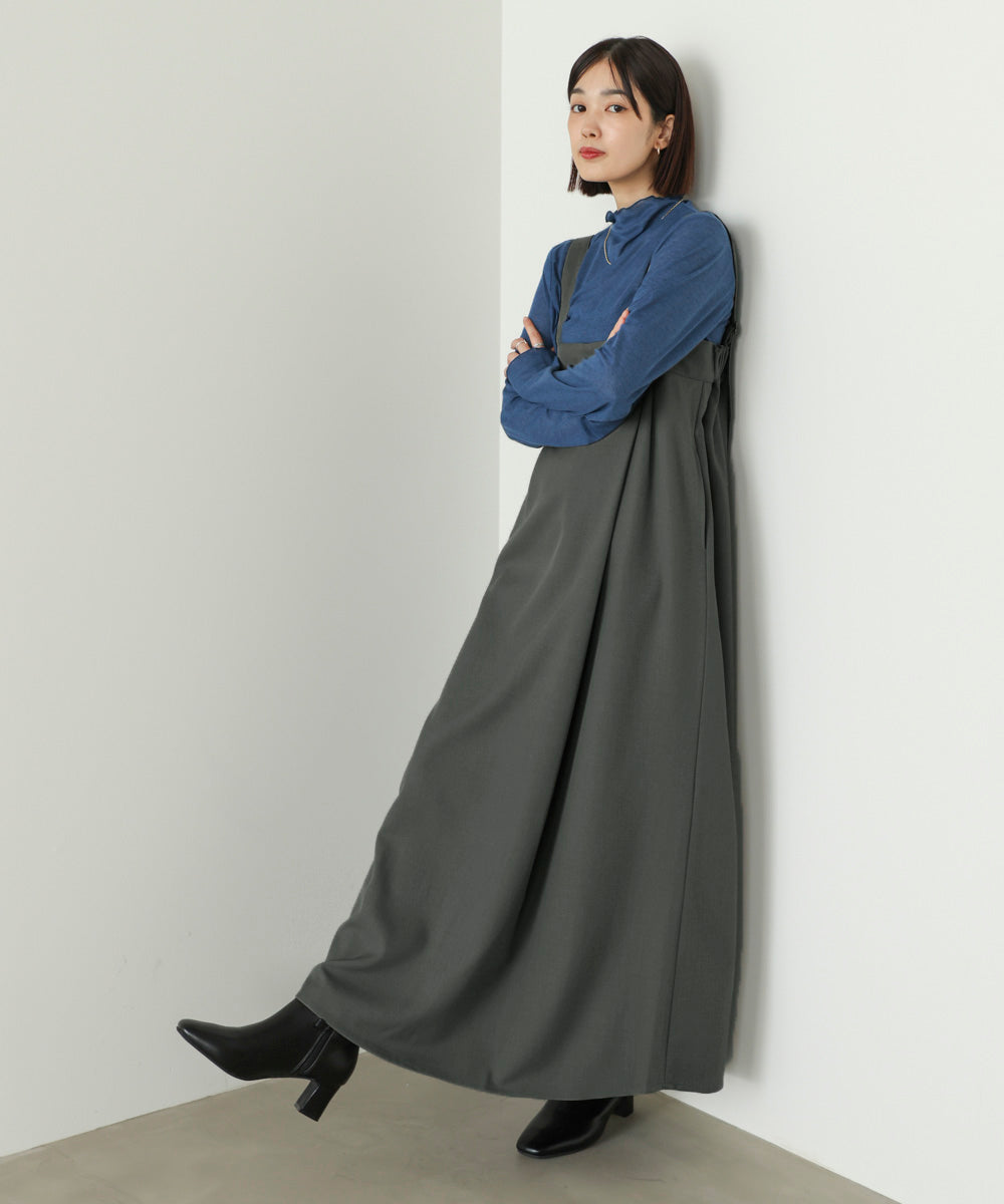 ラップアクセントボタンワンピース