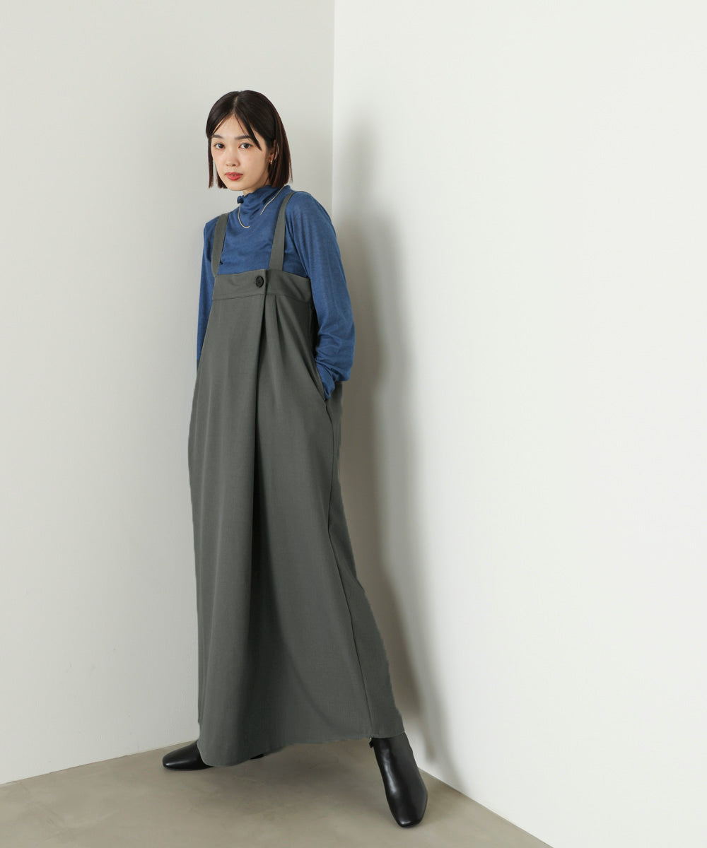 ラップアクセントボタンワンピース