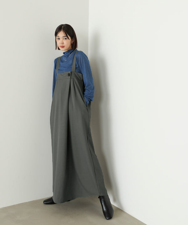 ラップアクセントボタンワンピース