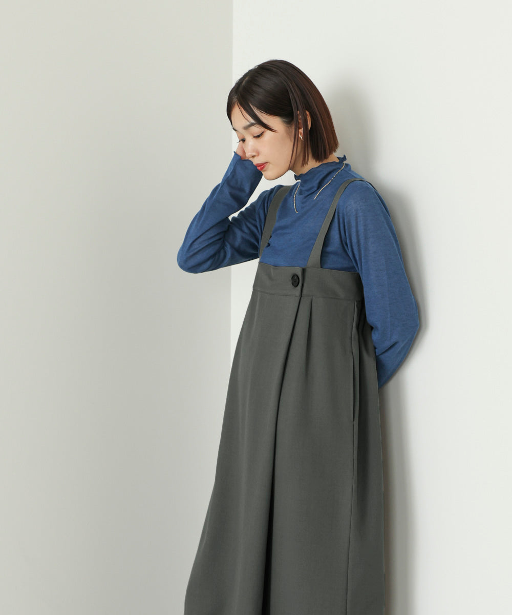 ラップアクセントボタンワンピース