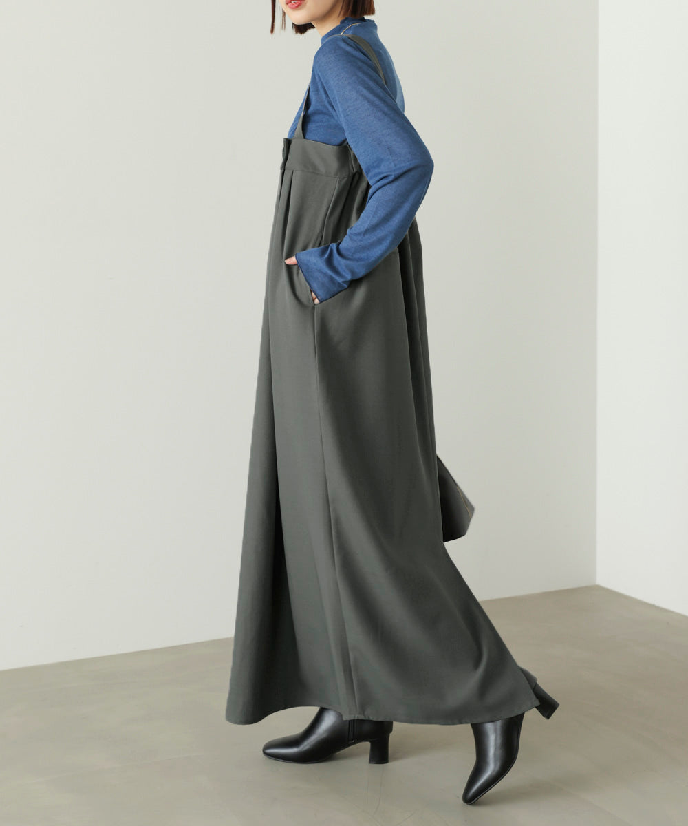 ラップアクセントボタンワンピース