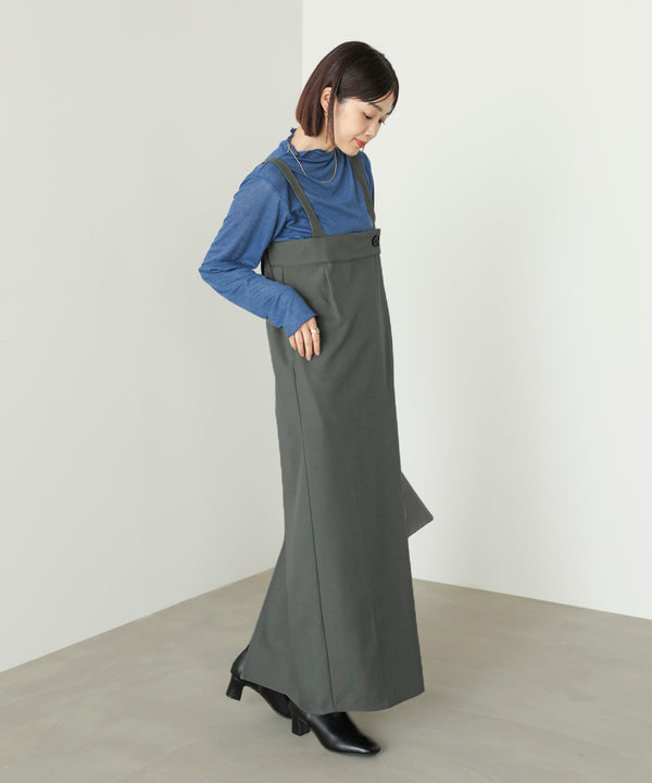 ラップアクセントボタンワンピース