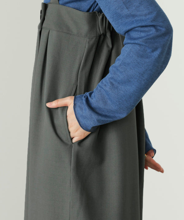 ラップアクセントボタンワンピース