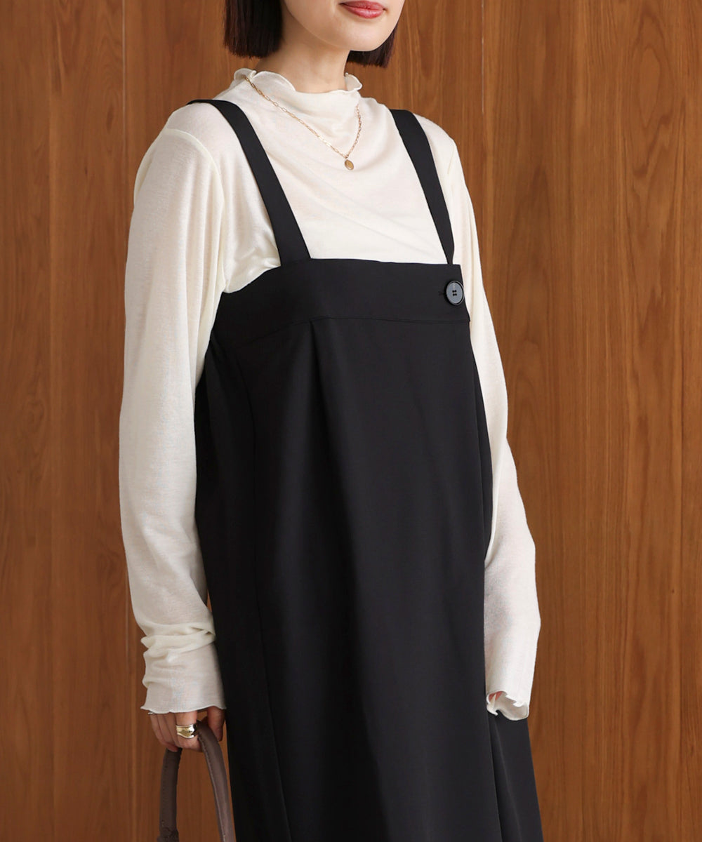 ラップアクセントボタンワンピース