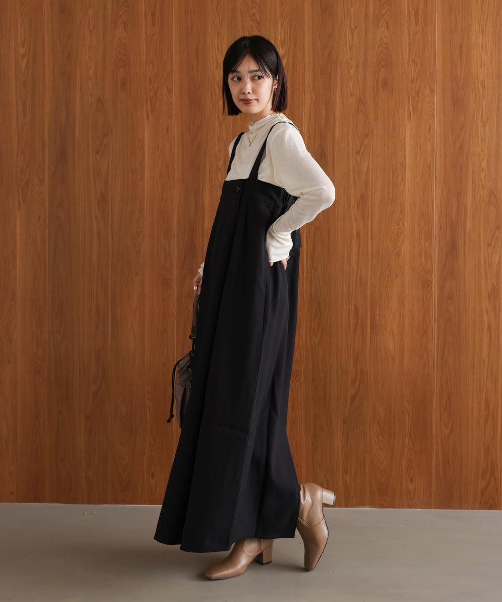 ラップアクセントボタンワンピース