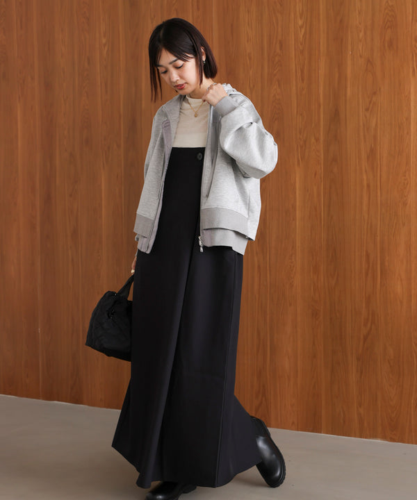 ラップアクセントボタンワンピース