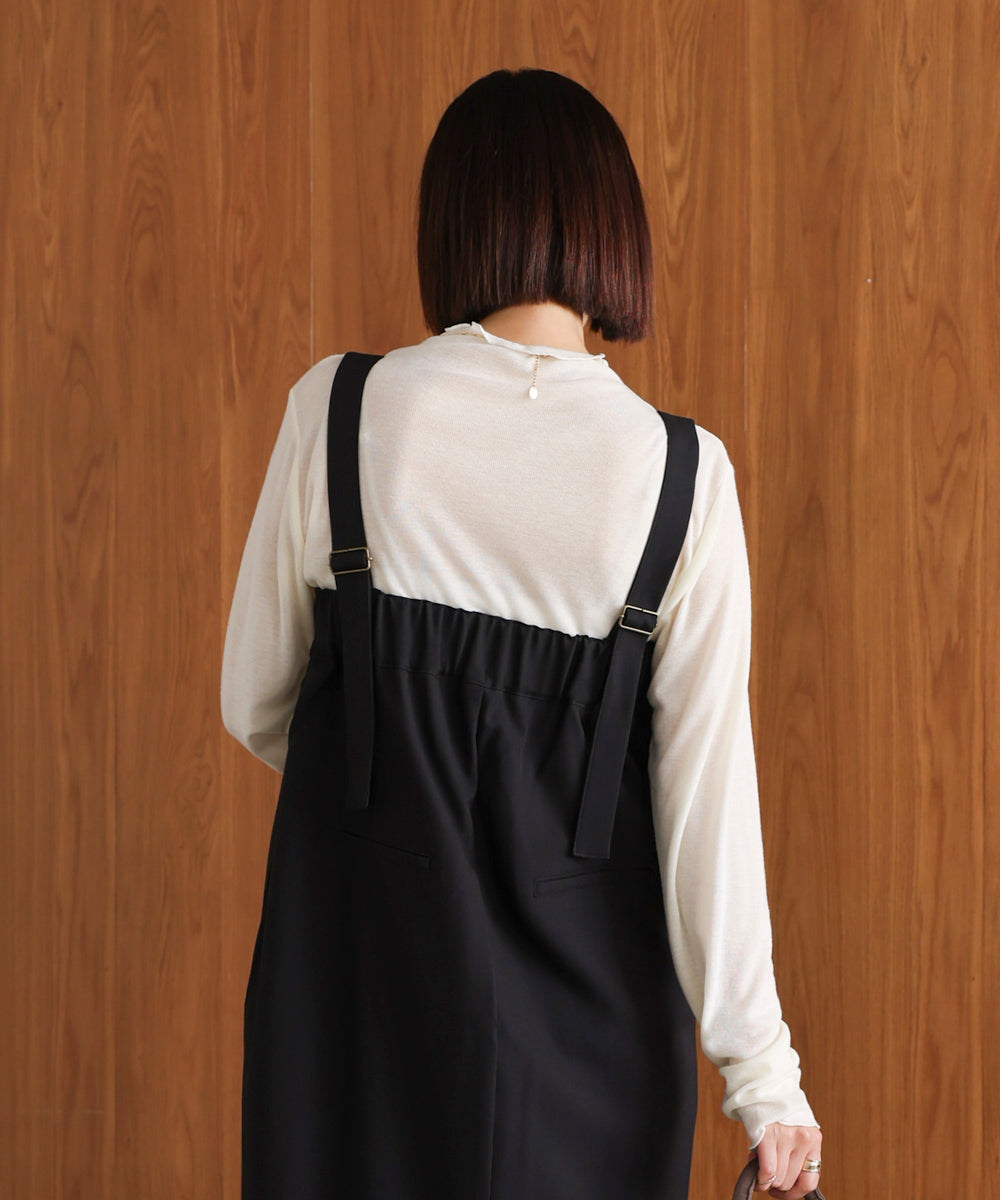 ラップアクセントボタンワンピース