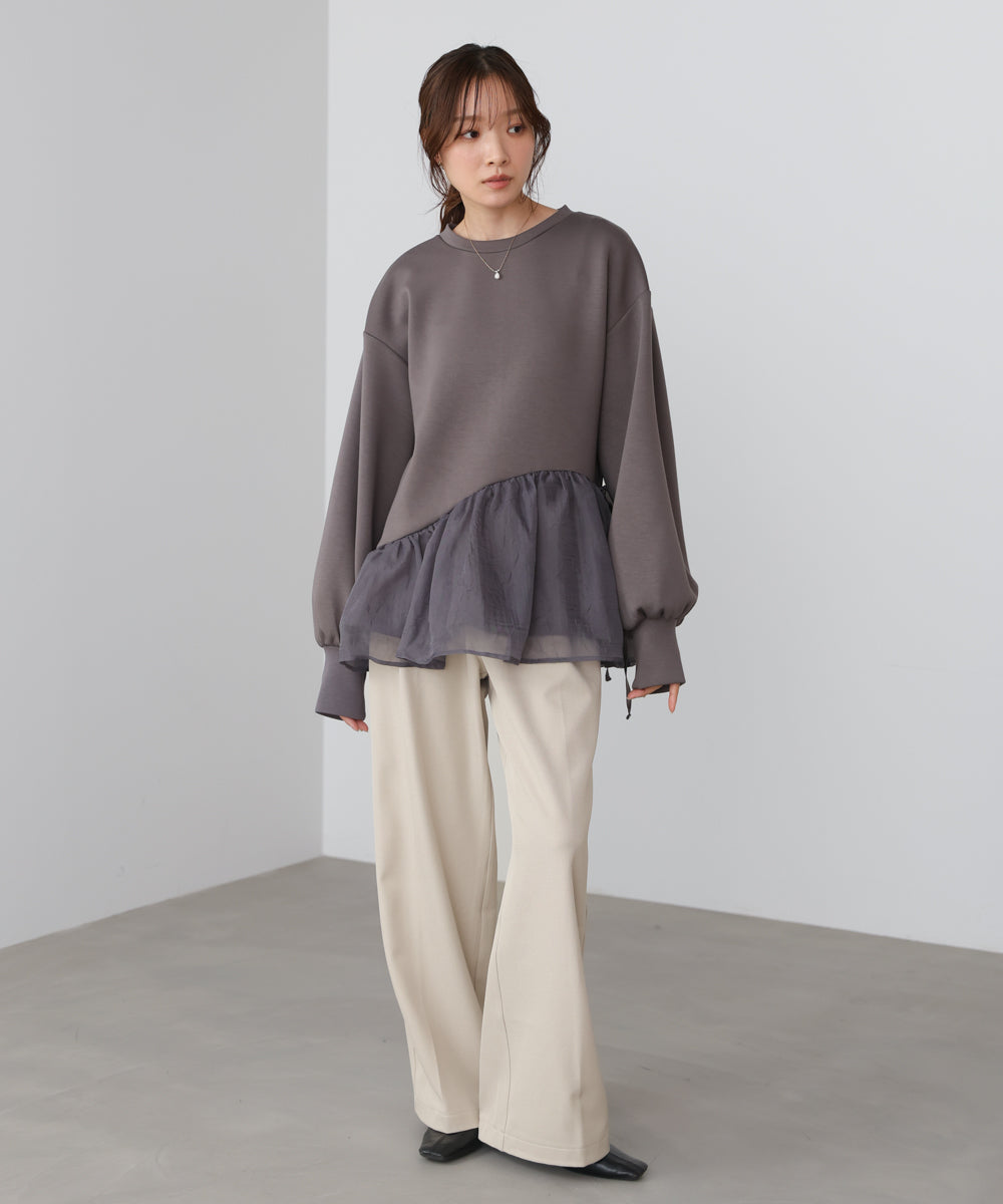 ペプラムオーガンジーポンチトップス